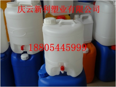 10升水嘴塑料桶，10公斤水龍頭塑料桶，10L白色塑料桶.